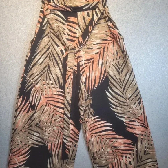 Eclipse Jungle Fauna Black & Orange Jumpsuit Size Small - Picture 8 of 10